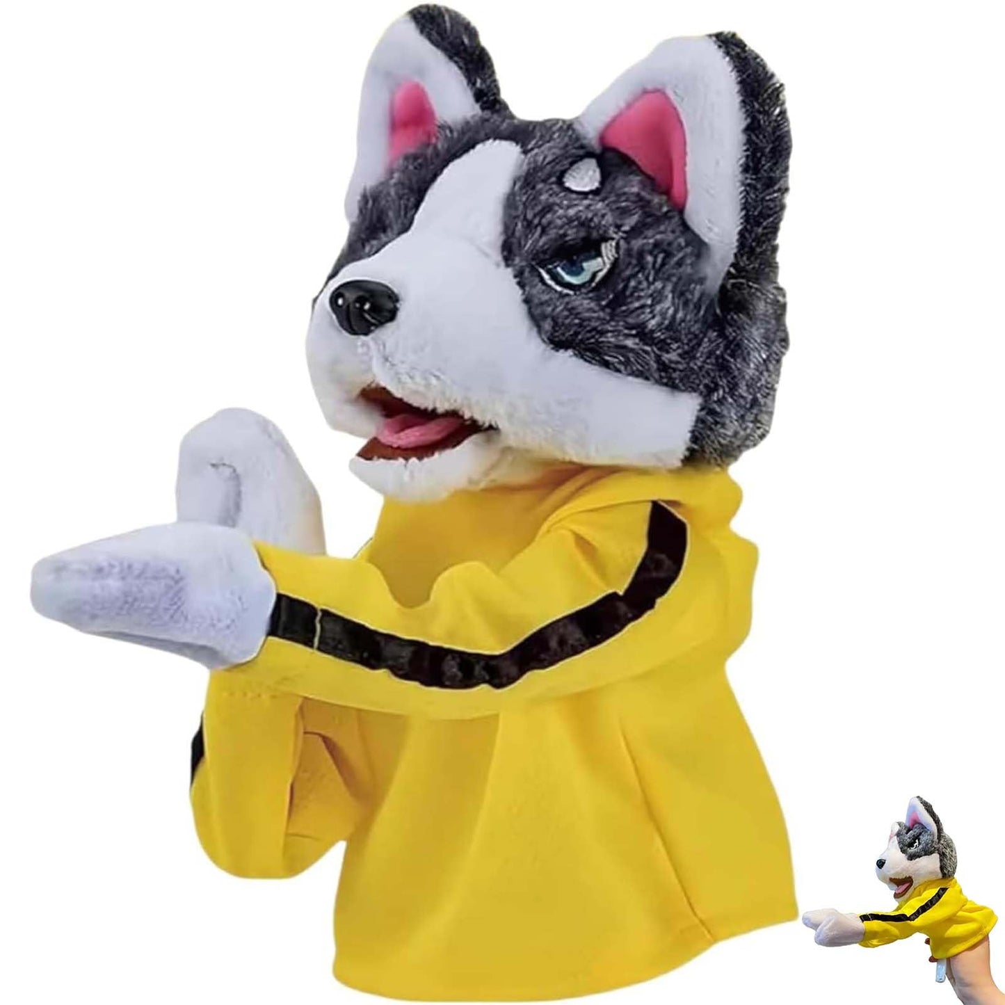 Kung Fu Husky, Punching Puppet, Dog Hand Puppet - Boxing Puppets, Kung Fu Animal Toy Husky Gloves With Sounds And Boxing Action, Boxing Puppet For Kids & Gifts.