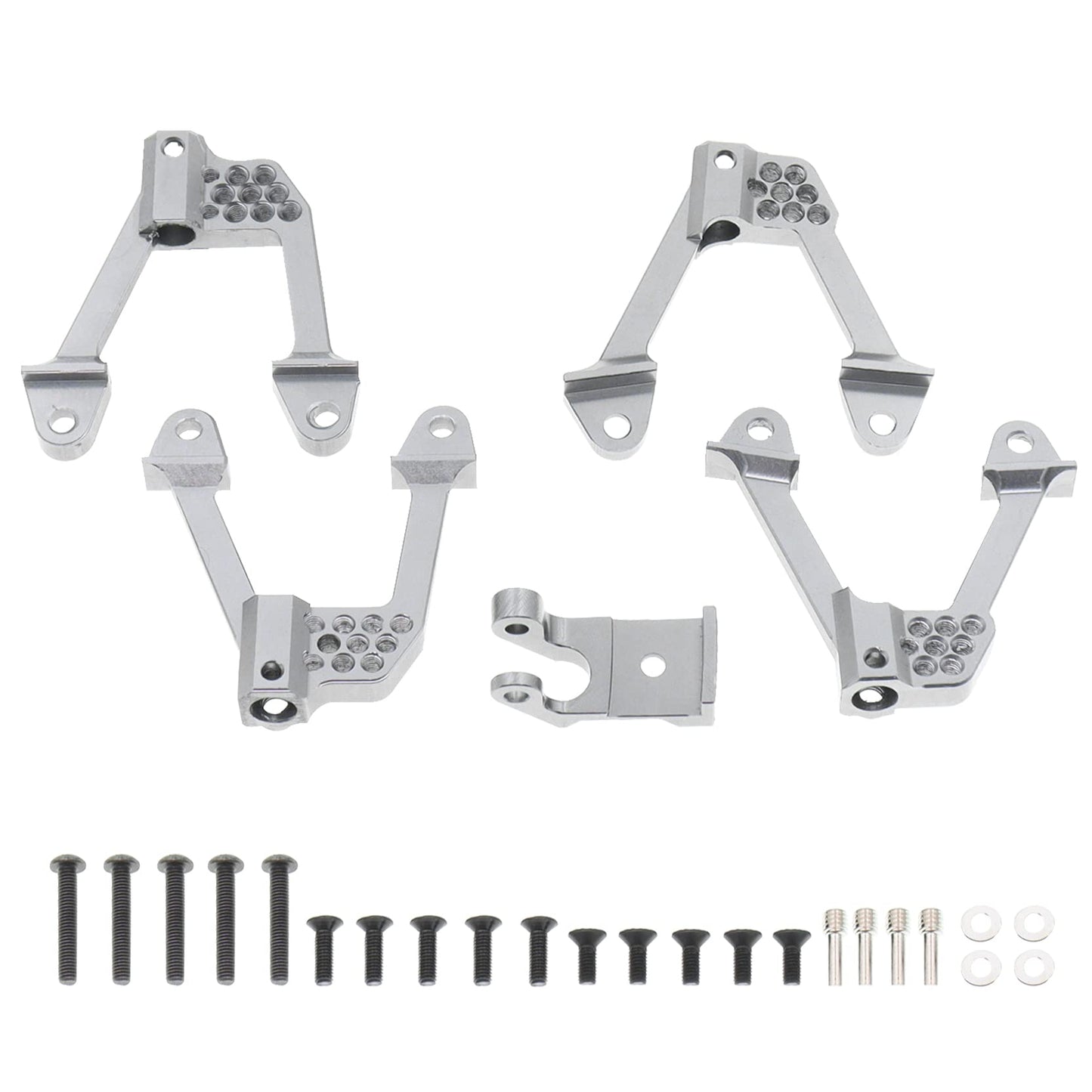 Treehobby 4PCS CNC Aluminum Front/Rear Adjustable Shock Mounts Compatible with Axial SCX10 SCX10 II 90046 90047 1/10 RC Crawler