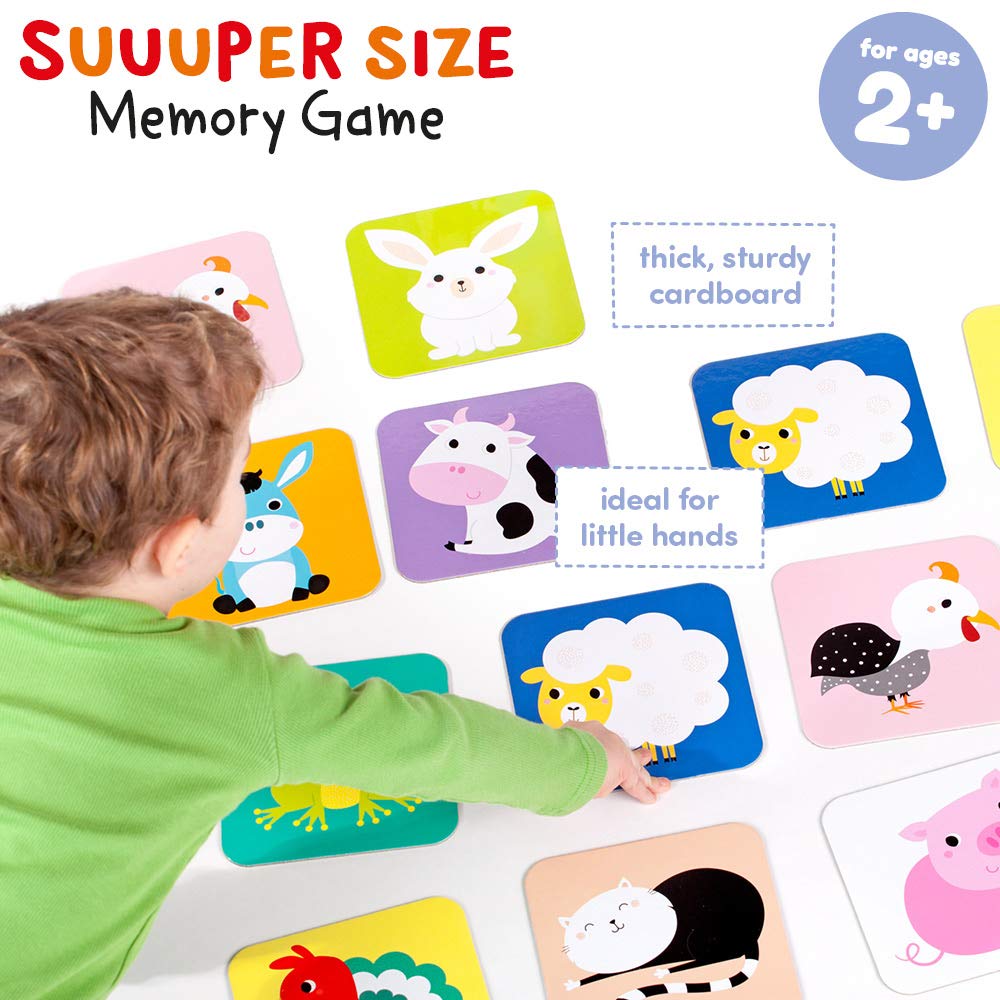 Banana Panda Suuuper Size Memory Matching Kids Game - Includes 24 Extra-Large 6    X 6    Cards - Match The Animals Or Use As Fl