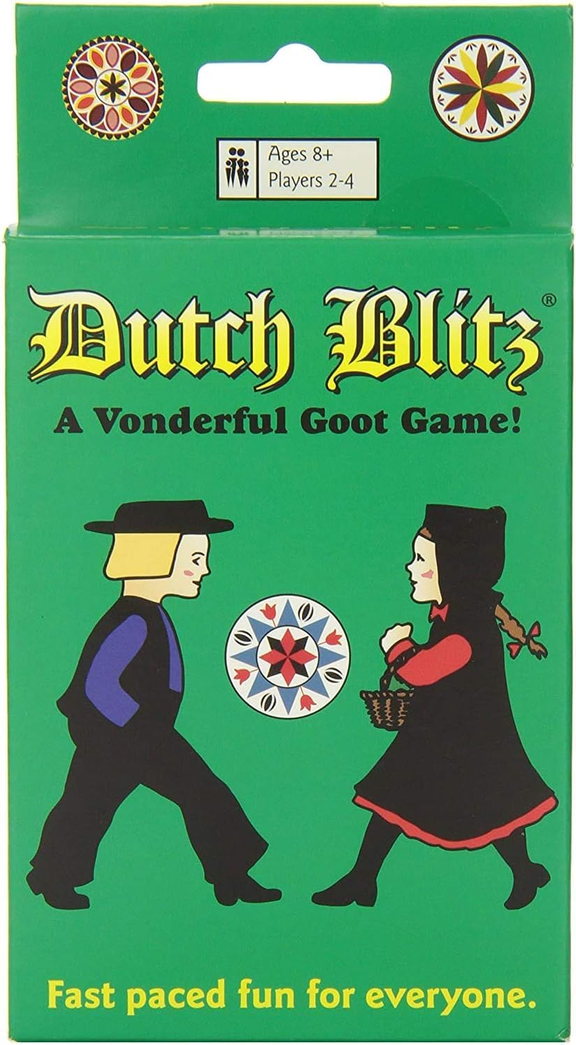 Dutch Blitz Card Game Combo - Original & Purple Expansion, Fast-Paced Fun for 8 Players, Cardstock, Ages 8+