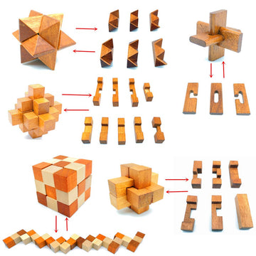 Guaishou Brain Teasers With The Puzzles 21Pcs Unlock Interlock Game Iq Test Toy 3D Wooden And Metal For Party Favor Kids Adults Challenge
