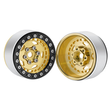 DJX CNC Machined 1.9    RC Crawler Beadlock Wheels (4pcs) for 1:10 RC Crawler Axial SCX10 iii TRX-4 Recat Gen8(Yellow)