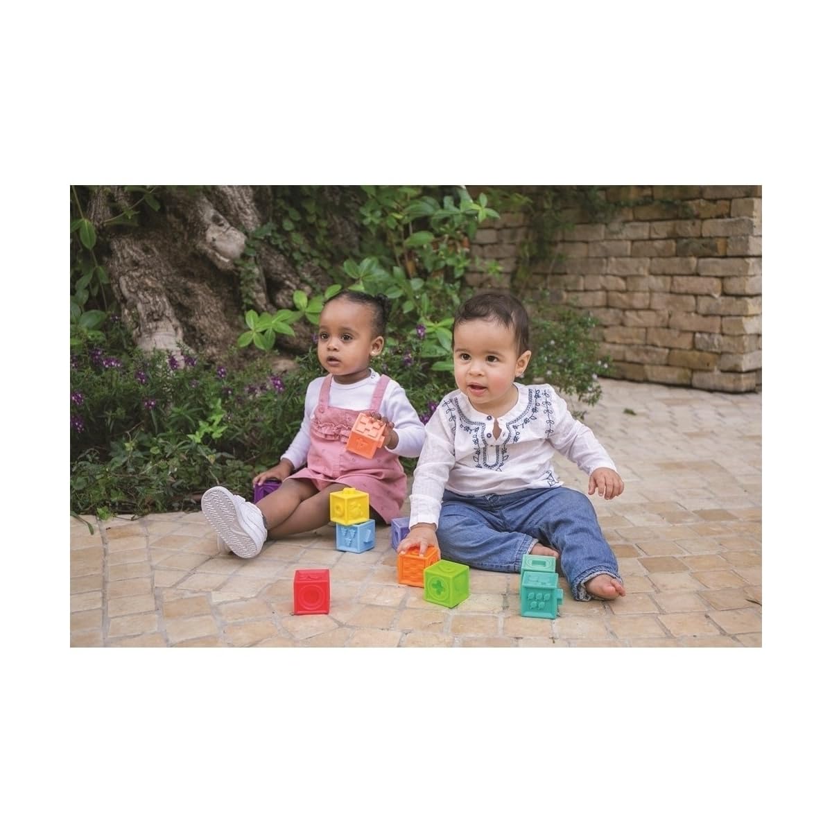 Edushape Pop Soft Baby Blocks - Set of 10 Textured Numbered Stacking Blocks for Building & Development - Soft Blocks for Babies