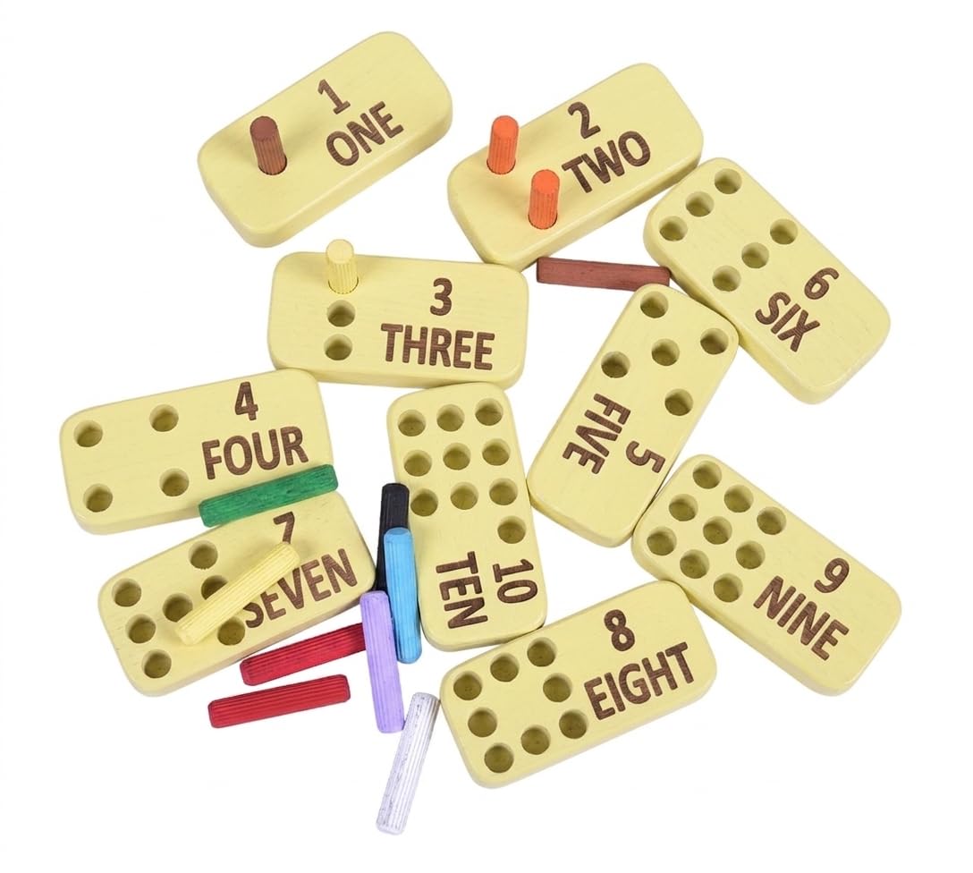 Rcw Wooden Counting 110 Number Peg Set With 20 Colorful Pins Montessori Educational Toy For Kids | Learn Number, Count & Fine M