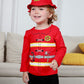 Cosland Fireman Costume For Toddler Boys Halloween Outfit, Red, 2T