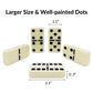 Uvcany Dominoes Set Adults With 4 Wooden Racks/Trays Double Six Dominoes Travel Set With Portable Case Double 6 Dominoes Set With 4 Tiles Holders 28 Tiles Dominos Set Family Classic Board Games White