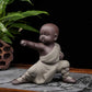 Kingzhuo Miniature Buddha Figurine Ceramic Little Cute Buddha Statue Monk Figurine Creative Baby Crafts Dolls Ornaments Gift Chi