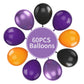 FunHot Halloween Party Balloons - 60 Pcs 12" Purple Black Orange Metallic Latex - Helium-Ready Decorations for Kids Birthday