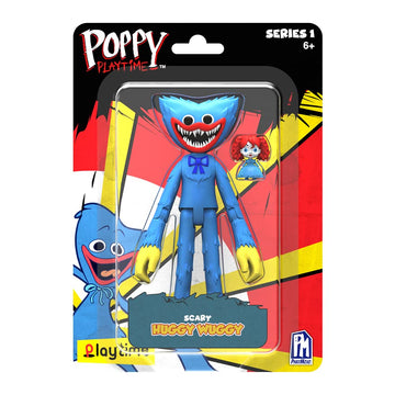 Poppy Playtime Scary Huggy Wuggy Action Figure (5 Posable Figure, Series 1) [Officially Licensed], Blue