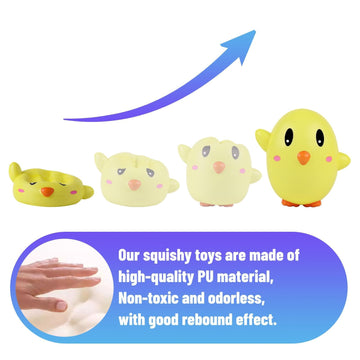 Anboor 2 Pcs Squishies Easter Egg Chick Slow Rising Stress Balls For Egg Hunt Supplies Easter Basket Stuffers Stress Relief Sque