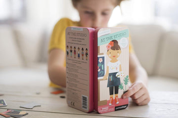 Petit Collage Shine Bright Magnetic Dress Up At The Studio – Magnetic Game Board With Mix And Match Magnetic Pieces, Ideal For Ages 3+ – Includes 2 Scenes And 25 Creative Magnetic Pieces