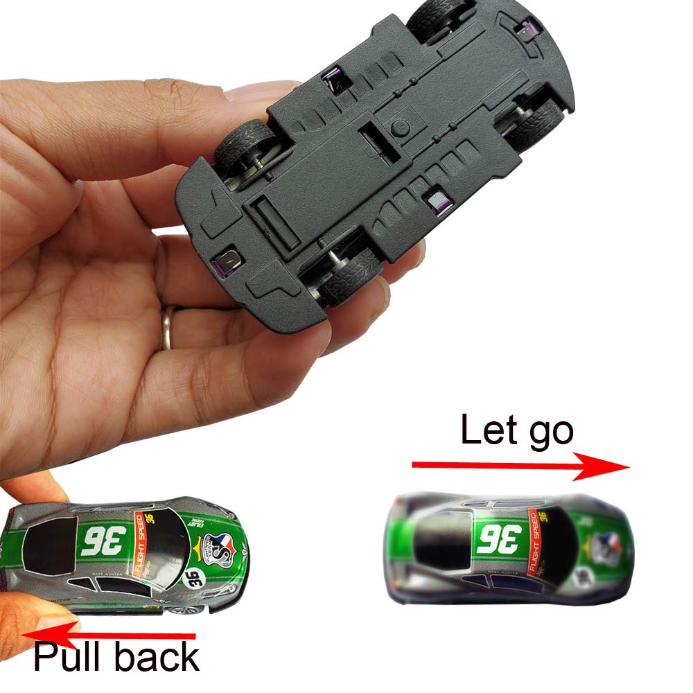 Himeeu Pull Back Racing Cars Die cast Race Car Vehicles,3 Inch Metal Friction Powered Car Toys for Toddlers, Set of 5 (Racing Ca