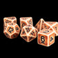 Metallic Dice Games Lic697 16 Mm Resin Ancient Polyhedral Dice Set - Copper & Black - Set Of 7