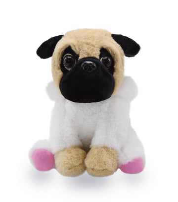 Yonlit Adorable Pug-Bunny Stuffed Animal Dressed In A White Rabbit Outfit, Super Cute And Soft Plush Puppy Bunny For Easter Bask