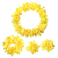 Bajotal Hawaiian Luau Hula Grass Skirt With Large Flower Costume Set For Dance Party Decorations Favors (16'' - Yellow)