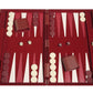 Deluxe Attache Backgammon Set - 15'' Medium Size Classic Maroon Board Game - Luxurious Velour Case