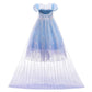 Fmyfwy Girls Frozen Elsa Princess Fancy Dress Up Outfits Halloween Costume Christmas Birthday Party Tulle Gown W/Accessories Blue 3T