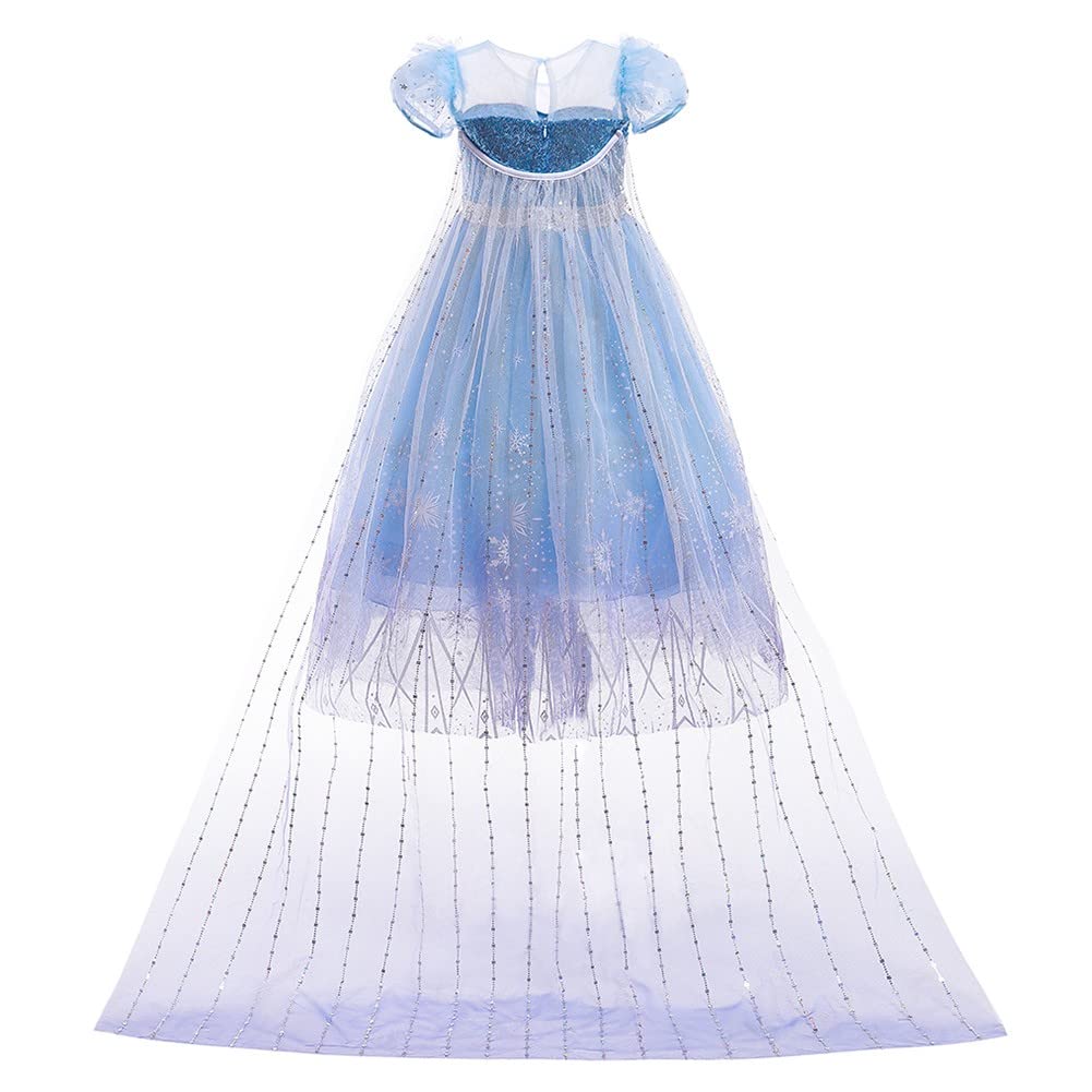 Fmyfwy Girls Frozen Elsa Princess Fancy Dress Up Outfits Halloween Costume Christmas Birthday Party Tulle Gown W/Accessories Blue 3T