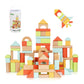 Oook 100Pcs Building Blocks For Toddlers 1-3, Wooden Blocks For Kids With Storage Bucket And Shape Sorter Lid, Montessori Toys F