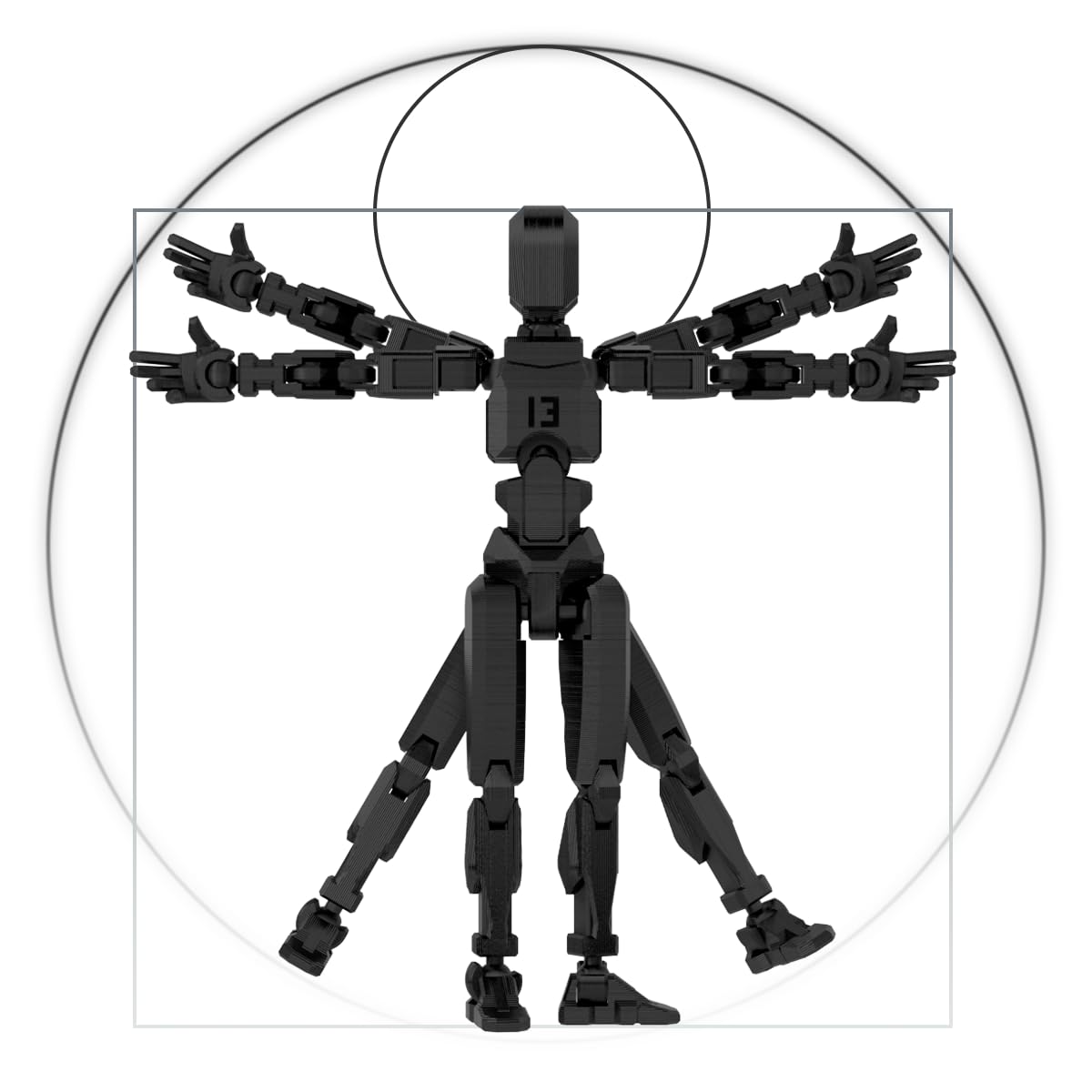 Aifeiric T13 Action Figure,T13 Action Figure Dummy13,3D Printed Multi-Jointed Movable,Creative Gifts For Kids And Adults (Black)