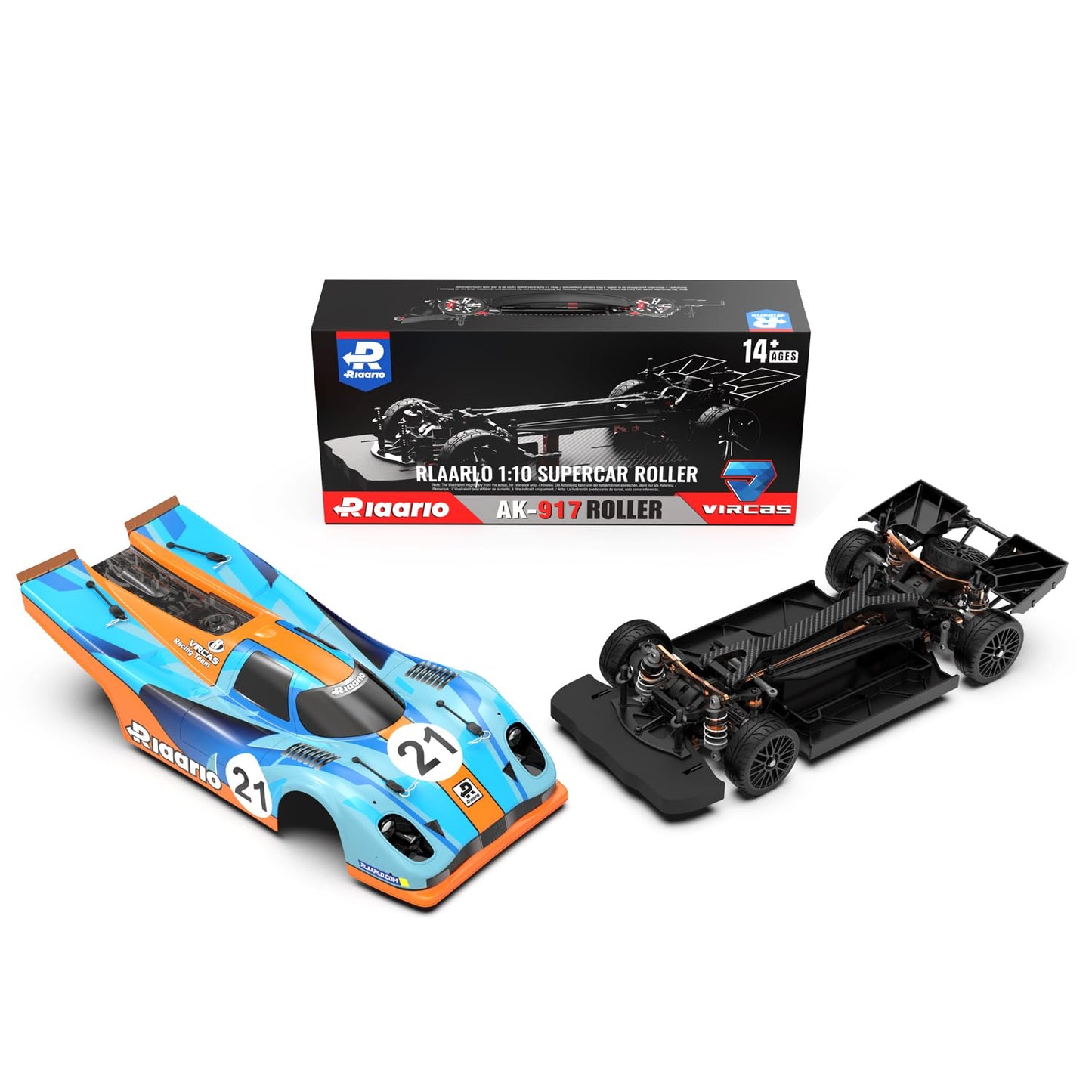 LAFPACY 1:10 Brushless RC Car Alloy Roller for Adults, 4WD Hobby On-Road Race Car Roller with 1/8 Differential and Aluminum Shoc