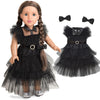 Sweet Dolly 18 Inch Doll Clothes Black Party Dress Costume Doll Accessories For 18 Inch Dolls (Doll Not Included)