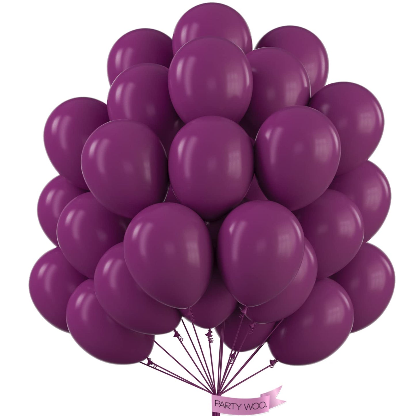 PartyWoo 12 Inch Purple Rubber Balloons, 50 pcs Boho Dark Purple for Birthday, Wedding, Party Decorations, Balloon Garland/Arch