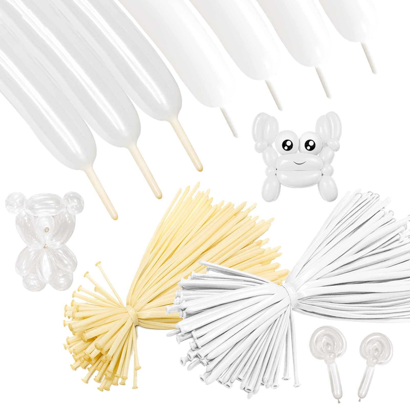 200 Pcs 260 Balloons Long Balloon White And Clear Balloons Twisting Animals Balloons For Balloon Arch Garland Birthday Wedding P