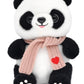 9.8'' Panda Dolls With Love Heart Scarf, Soft Stuffed Plush Animal Toys Plushies Birthday Gifts For Her/Girlfriend Lover Mom Kids (Pink)