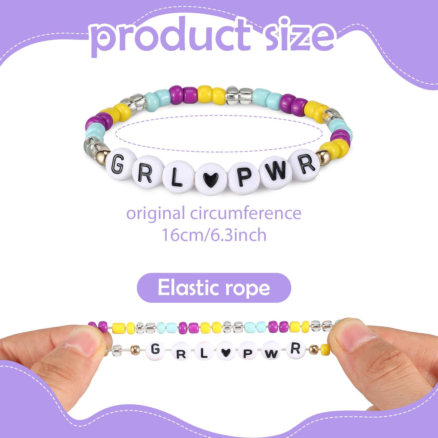 Bonuci 12 Pcs Kids Motivational Friendship Bracelets Letter Beads Bracelets for Girls Toddler Bracelets Gifts Bulk for Girls Kid