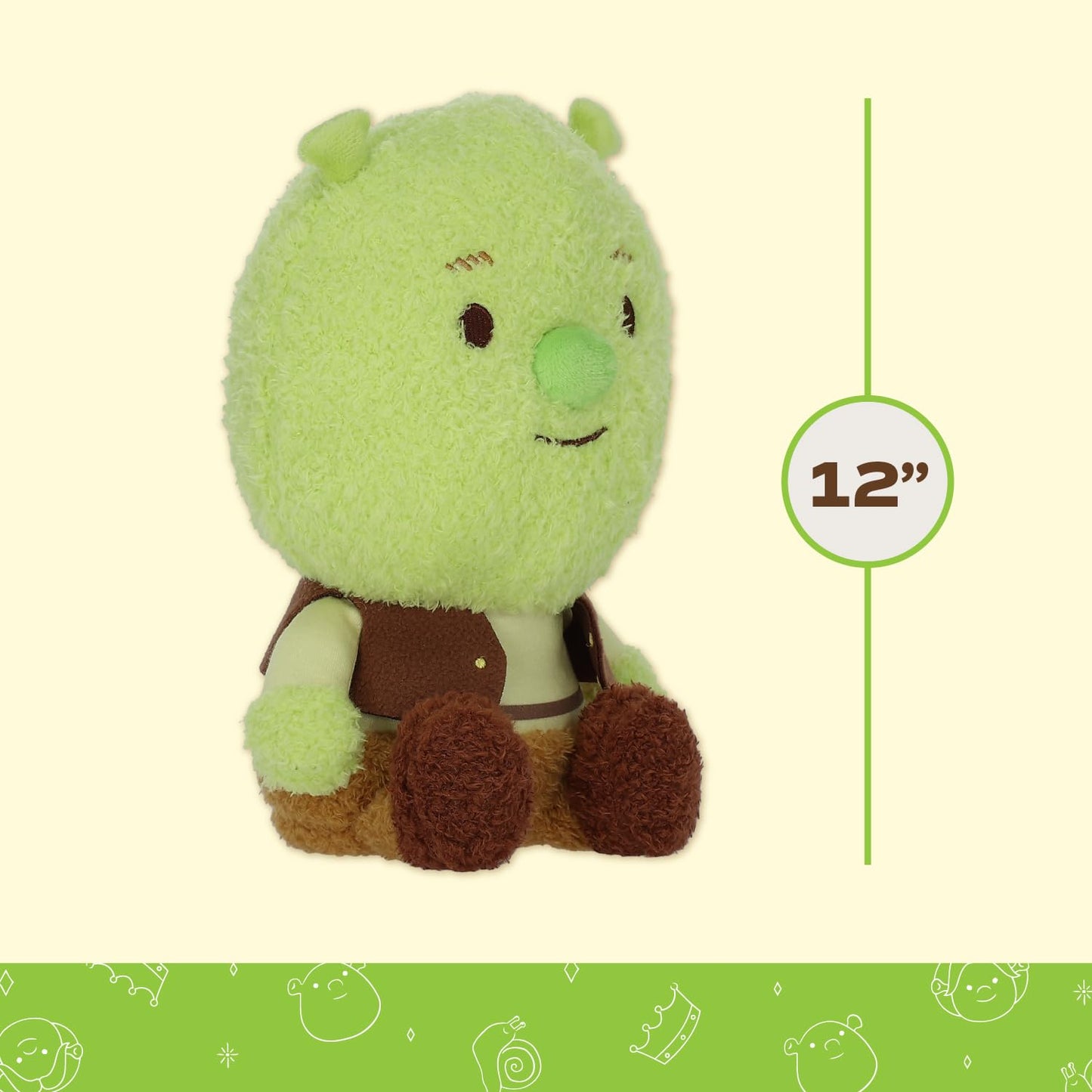 KIDS PREFERRED Shrek Cuteeze Plush Toy - 12" Green Soft Plushie with Crinkle Sound, Comforting Beans - Ideal Gift for Baby Boys & Girls