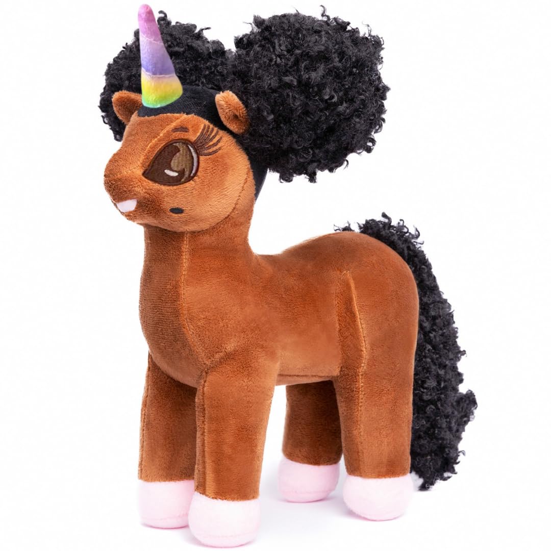 Zhuri, Unicorn Plush Toy With Afro Puffs - 12 Inch