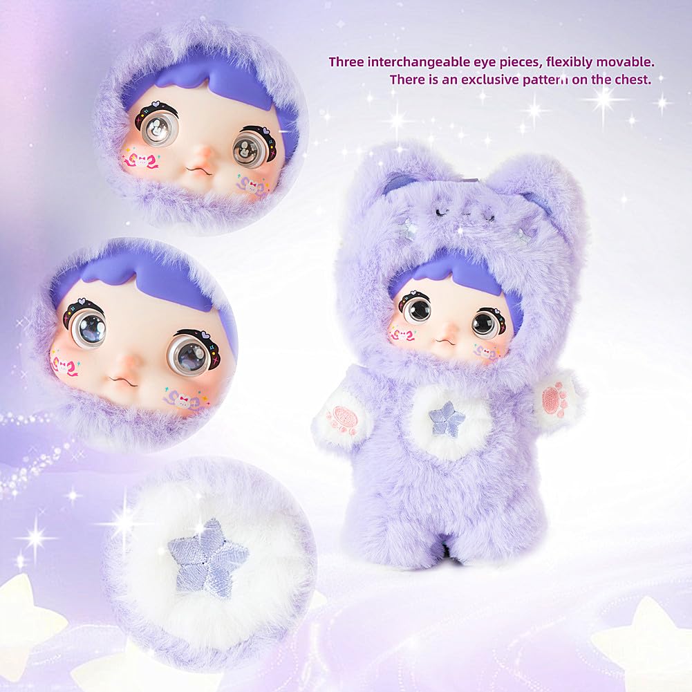 BIRZWOT Nommi Plush Blind Box - 6PCS Plush Figure Toys, Yellow, Polyester, 8.5 in, Loveliness Never Ends Series, No Repeat