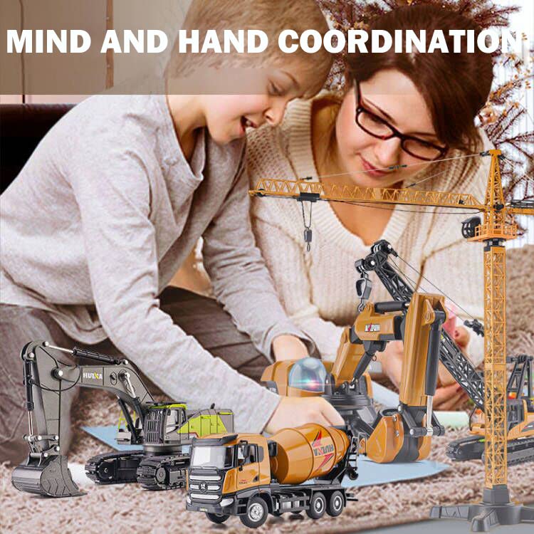 Gemini&Genius Construction Vehicle Cement Truck Toy For Kids, Heavy Duty Cement Mixer Truck For Pretend Play, 1/50 Scale Diecast