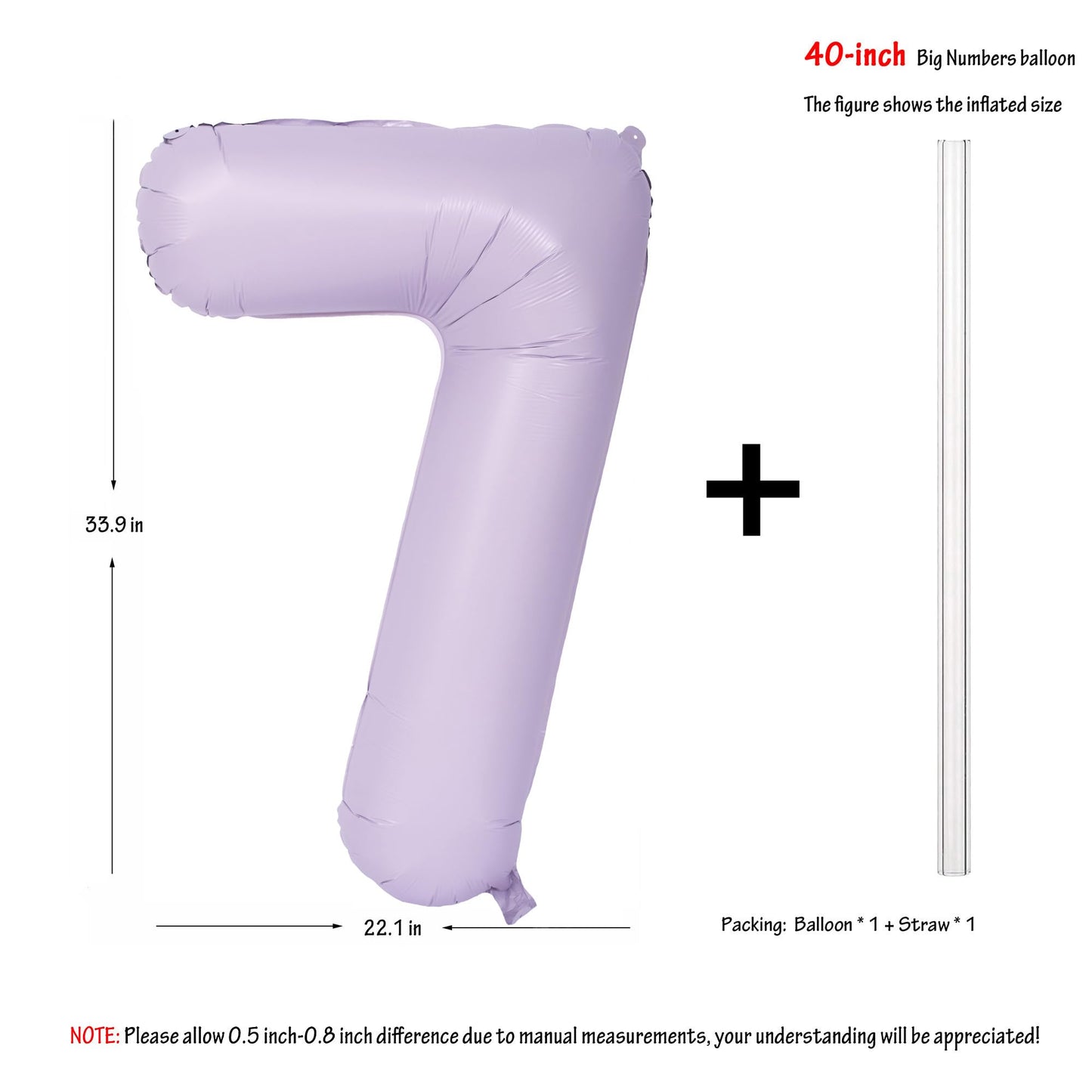 40 In Matte Purple Number Balloons Helium Foil Mylar Balloon Birthday Party Banquet Decoration Digital 7
