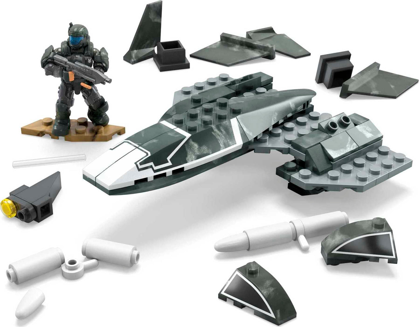 Mega Halo Odst Wombat Overwatch Vehicle Building Toy With 2 Micro Action Figures (129 Pcs) (Hmv51)