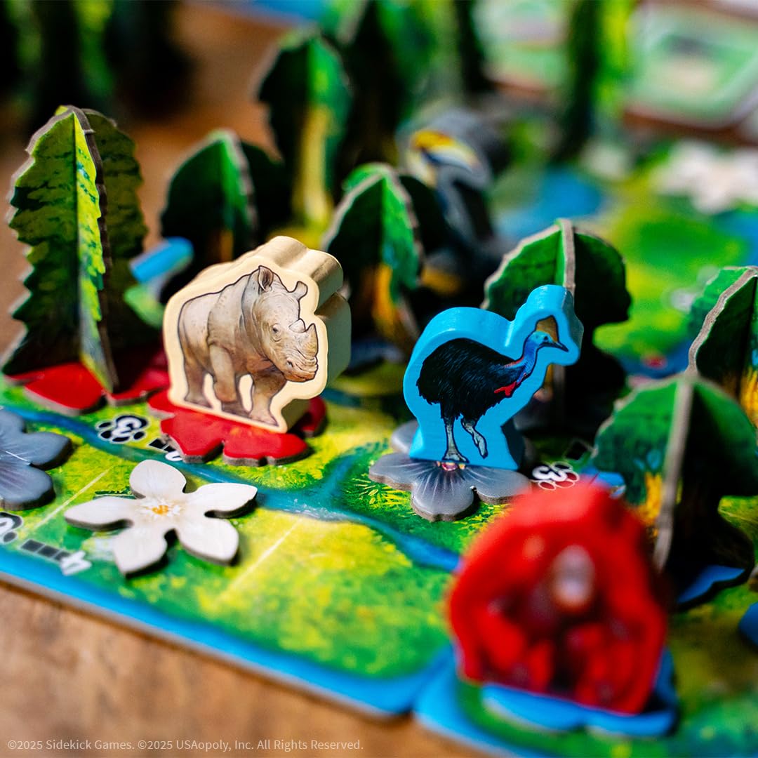 Hutan Board Game  Strategic Tile Placement Game for Families & mature-themeds  Eco-Themed Strategy Game  Grow Trees  Attract Wildlife  Solo & Multiplayer 1-4 Players From Designers of Heat: Pedal to the Metal