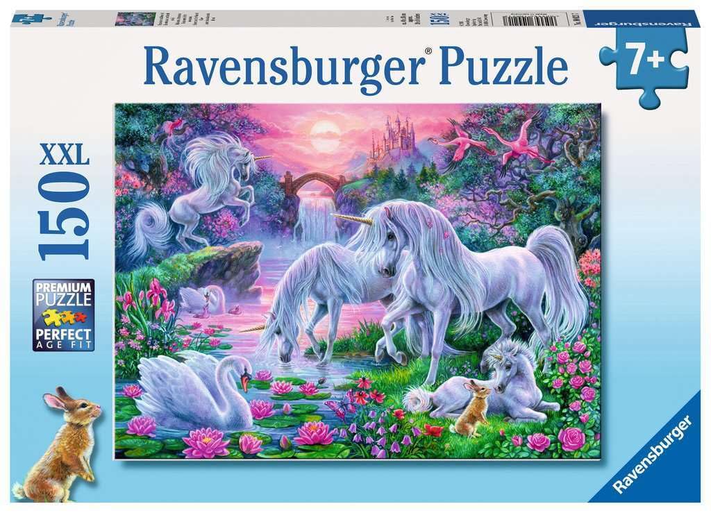 Ravensburger Unicorns In Sunset Glow - 150 Piece Jigsaw Puzzle For Kids | Unique Piece Design | Enhances Creativity | Perfect For Family Bonding | Fun And Educational Toy