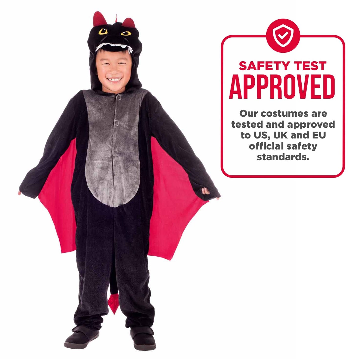 Fun Shack Kids Dragon Costume Black Red Animal Kids Halloween Costume Medium