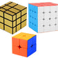 Jo Baby Cube Combo Set of 2X2, 4X4, Gold Mirror High Speed Stickerless Magic Cube Puzzle (CUBE-24G)