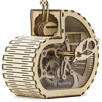 GIGAMIC Wise Elk Snail Wooden Mechanical Model Kit - Large Natural Wood PWESC