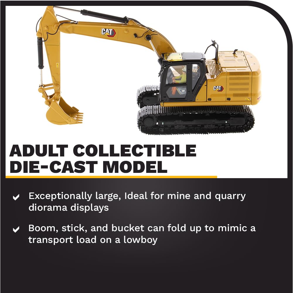 Diecast Masters 1:50 Caterpillar 320 Hydraulic Excavator Diecast Model 85569 - Yellow Metal Collectible Truck