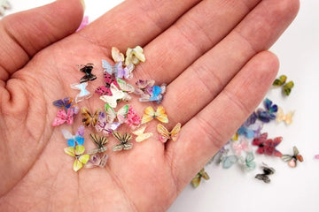 Micro Resin Butterflies, Dollhouse Miniature Tiny Butterflies, Terrarium Fairy Garden Dolls Toy, Mini Micro Landscaping Decorati