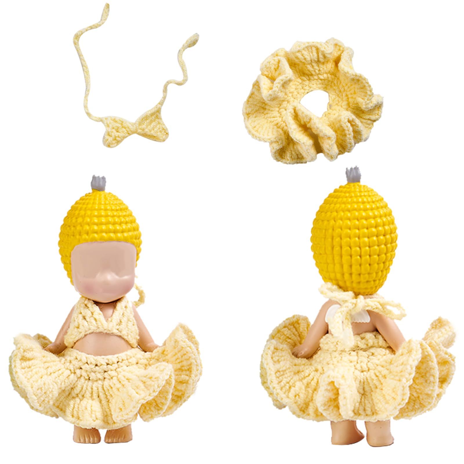1 Set of Clothes for Sonny Angel  Yellow Bikini Skirt Series Fit for 3 Inch Minifigures Collectible Dolls  Cute Accessories Display and Decoration Gift for mature-themed Collectors