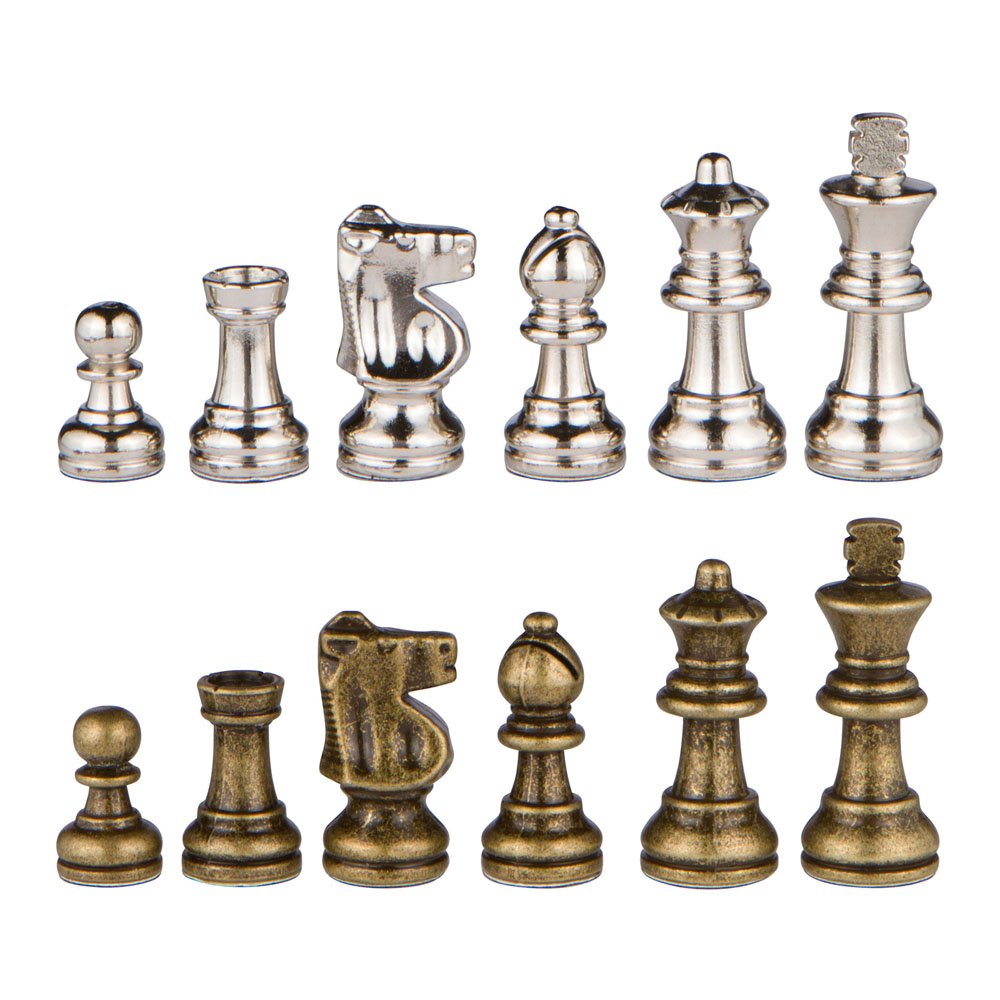 Odysseus Metal Weighted Chess Pieces With 2.5 Inch King And Extra Queens, Pieces Only, No Board