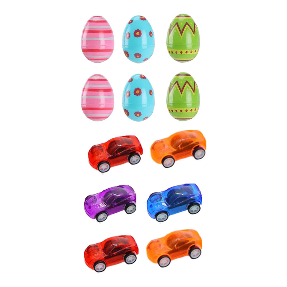 Prefilled Easter Eggs for Carnival Prizes Goodie Bag Fillers Party Favors 12pcs Toy Car