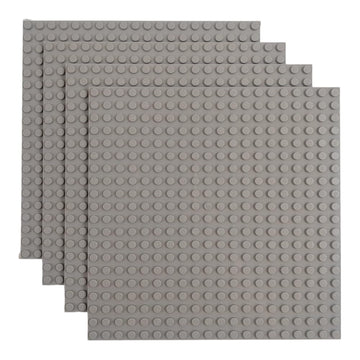 Q-Bricks Classic Baseplate - Building Kit For Toddlers & Kids - 20 X 20 Studs - 6.3 X 6.3 Inches - Pack Of 4 Baseplates - Compat