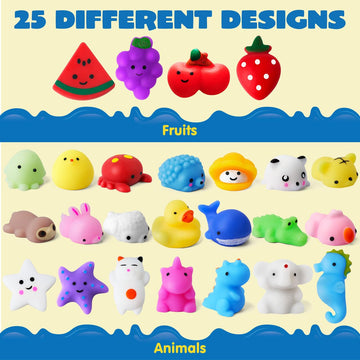 Joyin Mochi Squishy Toy Set, 50 Pack Kawaii Squishies Party Favors For Kids, Stress Relief Fidget Toys, Birthday Gifts, Goodie Bag, Classroom Prizes