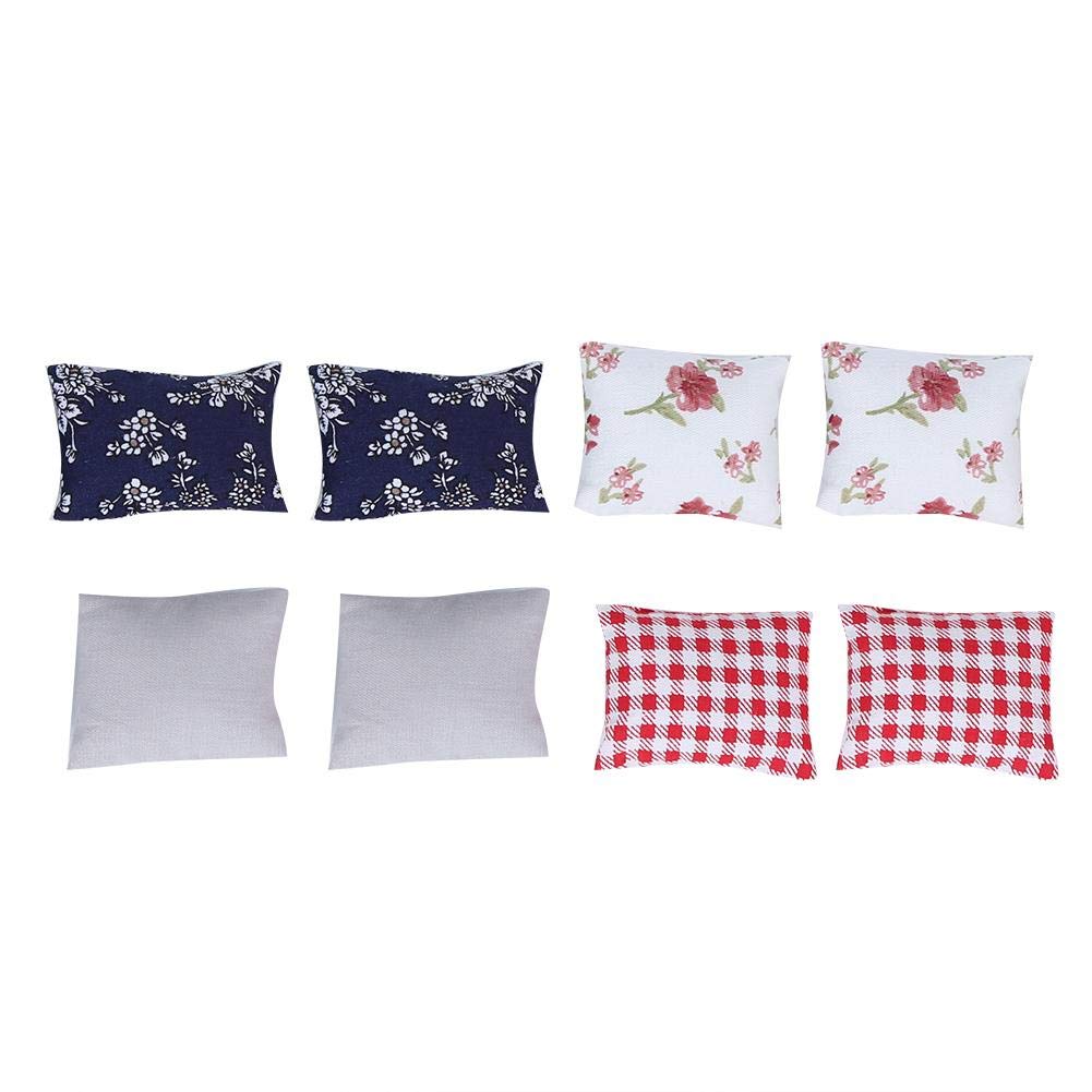 8Pcs Dollhouse Pillow, Miniature Simulated Sofa Pillow Cushion Mini Furniture Model For 1:12 Doll House Accessories (Sofa Pillow