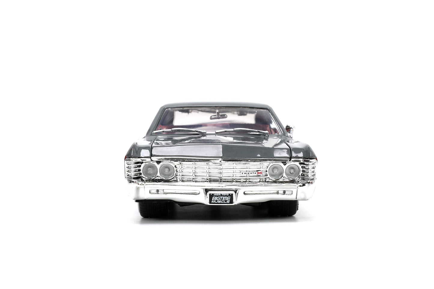Jada Toys Big Time Muscle 1:24 1967 Chevy Impala Ss Gray/Burgundy Die-Cast Car, Toys For Kids And Adults